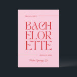 Röd & Rosa Sängvätninghelg Inbjudningar<br><div class="desc">Denna design har trendig fet text med handritade cocktails.</div>