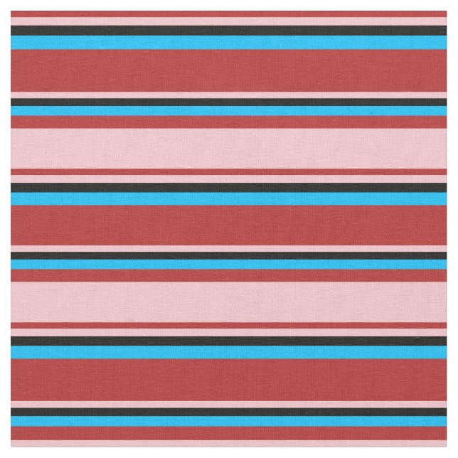 Röd, Rosa, svart och djup Himlar Blue Rand Tyg (Närbild)