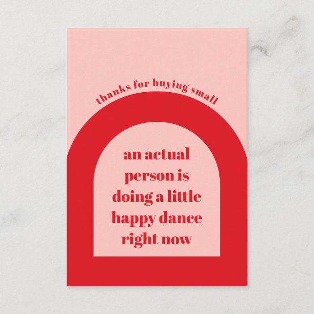 Röd Rosa - tack för din beställning Infoga småföre Tilläggskort (Framsida)