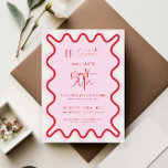 Röd Rosa Vågigt Gräns 50:e födelsedagsinbjudan<br><div class="desc">Designad att samordna med vår Vågigt Gräns Collection, den här moderna födelsedagsinbjudan ger trendiget och det populära vågigt gräns i rött färg på vit bakgrund. Om du vill fånga din gästs uppmärksamhet med en popup på färg på inbjudan till trendiget är den här sviten perfekt för dig. Om du vill...</div>