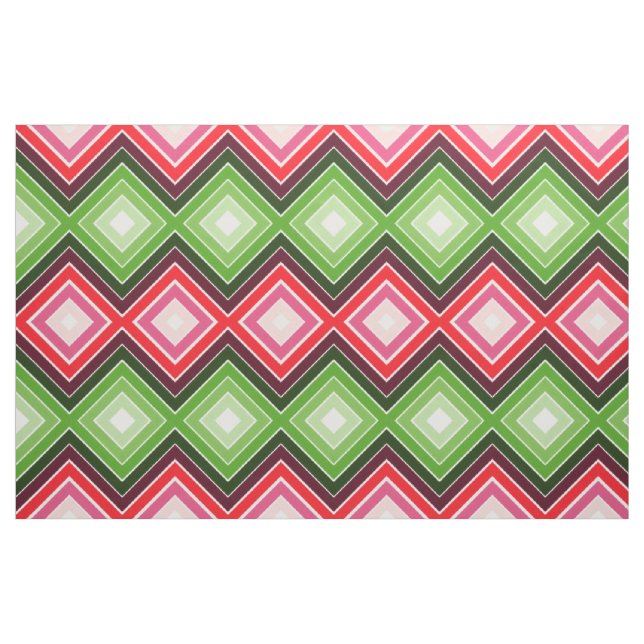Röd Rosa Vit och Grönt Tyg (Fat Quarter)