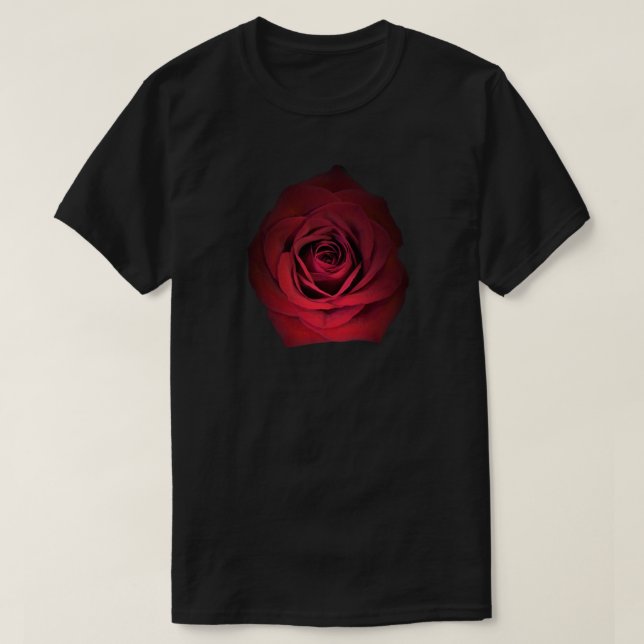 RÖD ROSBLOMMA T-SHIRT (Design framsida)