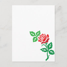 Röd rosblomsdesign – Klassisk blomsterprakt Vykort