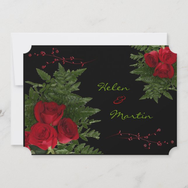 Röd rosbukettinbjudan inbjudningar (Framsida)