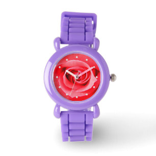 Röd roscloseupbild armbandsur