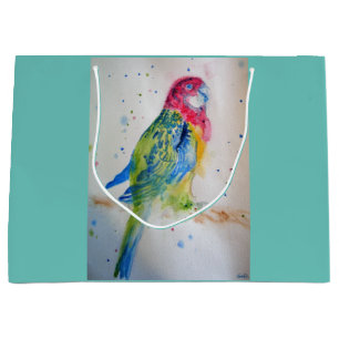 Röd Rosella Papegoja Fågel Presentpåse
