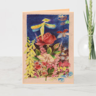 Röd roselve kort