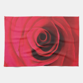 Röd rosenknopp detalj blomsterdesign kökshandduk