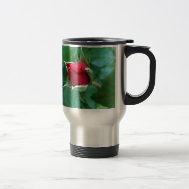 röd rosenknopp resemugg (Höger)