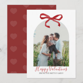 Röd rosett Glad Alla Hjärtans Dag Foto Inbjudningar