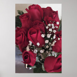 Röd rosfoto poster