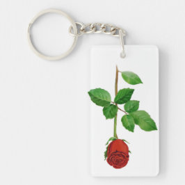 Röd rosnyckelring nyckelring