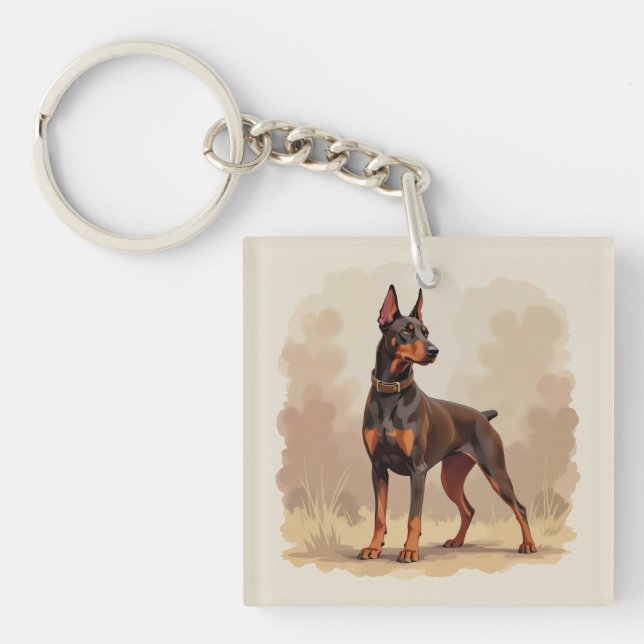Röd Rost Brun Dobermann Pinscher Hund (Framsidan)