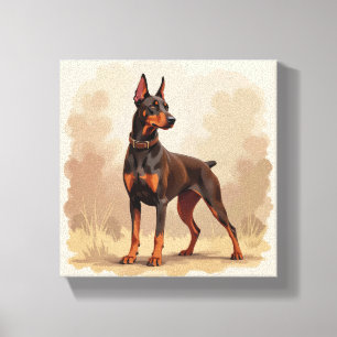 Röd Rost Brun Dobermann Pinscher Hund Canvastryck