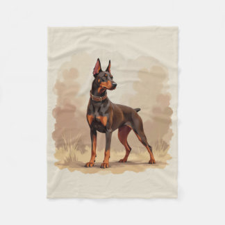 Röd Rost Brun Dobermann Pinscher Hund Fleecefilt