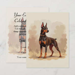Röd Rost Brun Dobermann Pinscher Hund Inbjudningar