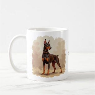 Röd Rost Brun Dobermann Pinscher Hund Kaffemugg