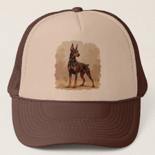 Röd Rost Brun Dobermann Pinscher Hund Keps