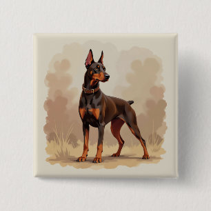 Röd Rost Brun Dobermann Pinscher Hund Knapp
