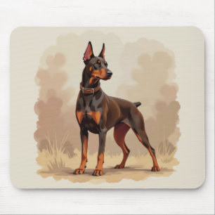 Röd Rost Brun Dobermann Pinscher Hund Musmatta