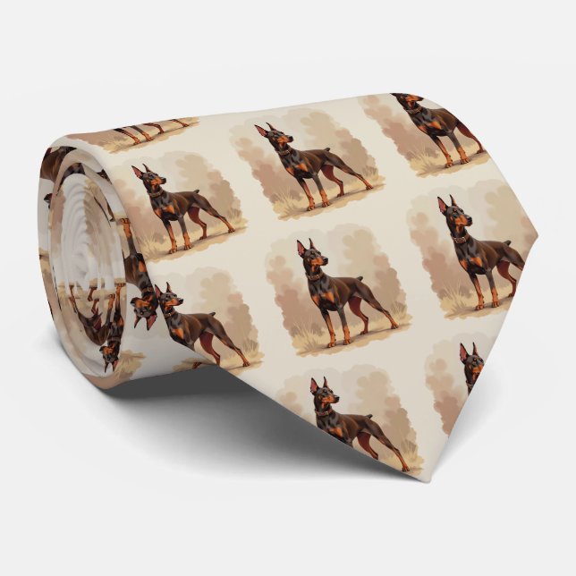 Röd Rost Brun Dobermann Pinscher Hund Slips (Rullad)