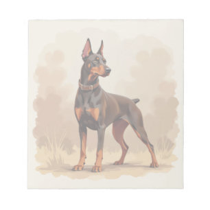 Röd Rost Brun Dobermannpinscher Hund Anteckningsblock