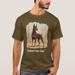 Röd Rost Brun Dobermannpinscher Hund Pappa T Shirt
