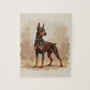 Röd Rost Brun Dobermannpinscher Hund Pussel