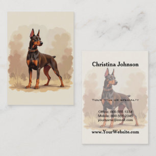 Röd Rost Brun Dobermannpinscher Hund Visitkort