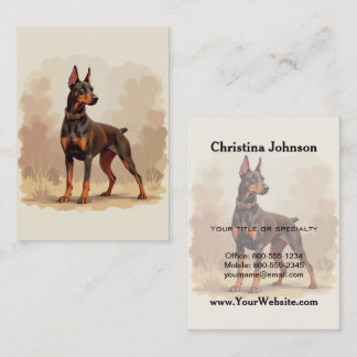 Röd Rost Brun Dobermannpinscher Hund Visitkort