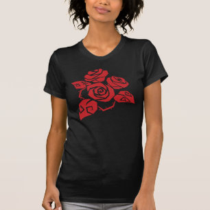 Röd rosutslagsplats t shirt