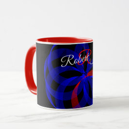 Röd roterande accent geometrisk kaffemugg