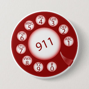 Röd roterande telefonväljare 911 Nödnummer Knapp