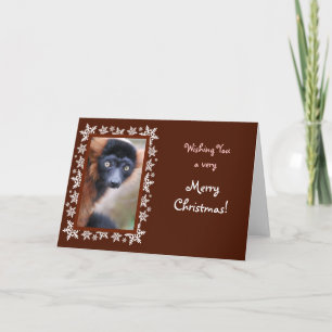 Röd Ruffed Lemurjulkort Helgkort