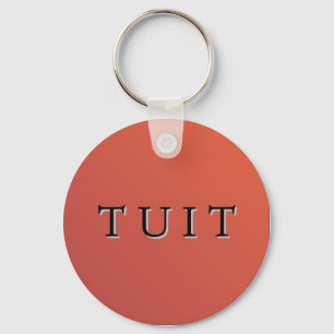 Röd runda Tuit Keychain Nyckelring