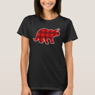 Röd Rutig Dinosaurie Jul Familj Matchande Outfit T Shirt