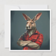 Röd rutig flanellskjorta Lumberjack känguru faders