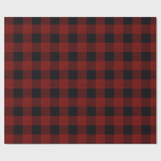 Röd rutig presentpapper (Platt)