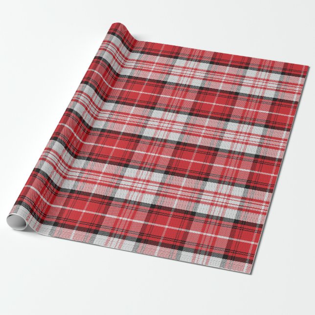 Röd Rutig Presentpapper (Utrullad)