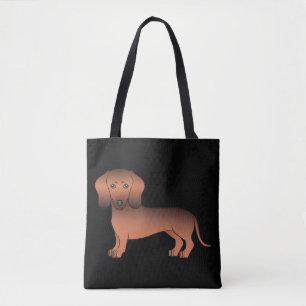 Röd Sabel Korthårig Dachshund Tecknad Hund - Svart Tygkasse