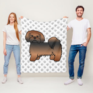 Röd Sabel Lhasa Apso Söt Tecknad Hund Fleecefilt