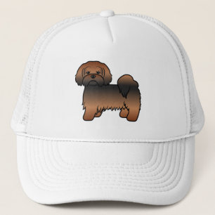 Röd Sabel Lhasa Apso Söt Tecknad Hund Keps