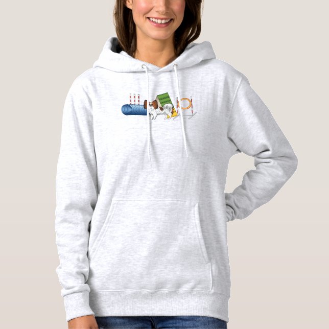 Röd Sabel Papillon Leksaksras Hund Agility Utrustn T Shirt (Framsida)