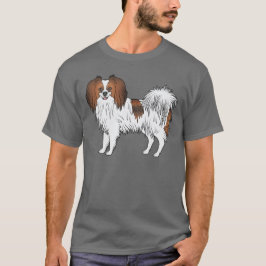 Röd Sabel Phalène Bedårande Glad Hund Illustration T Shirt