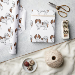 Röd Sabel Phalène Glad Leksak Ras Hund Mönster Presentpapper