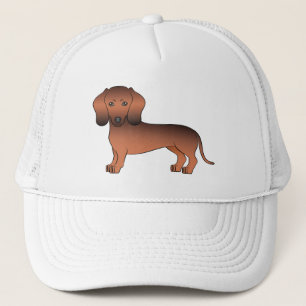 Röd Sabel Slät Hår Doxskalle Hund Illustration Keps