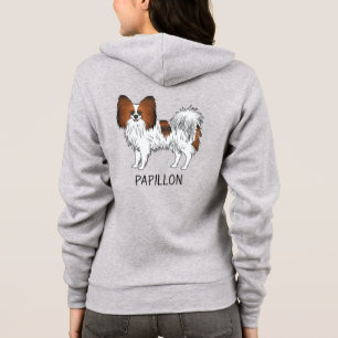 Röd Sabel Tecknad Papillon Hund Med Anpassad Text T Shirt