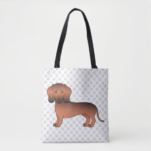 Röd Sable Korthårig Dachshund Tecknad Hund & Tassa Tygkasse
