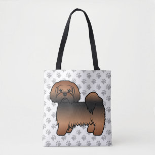 Röd Sable Lhasa Apso Tecknad Hund & Tassar Tygkasse
