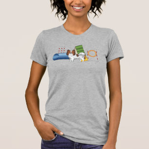 Röd Sable Papillon Söt Hund Med Smidighetsekvation T Shirt